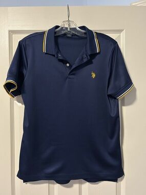 U.S. Polo Assn. Navy Polo with Yellow Trim